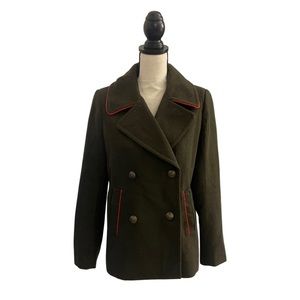 Olive green wool coat Express